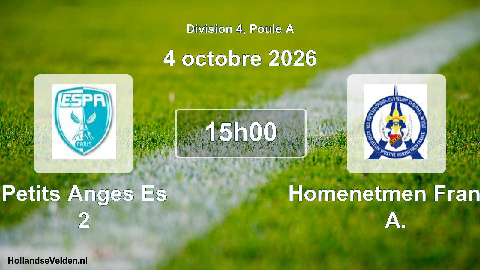 Scheduled Match: Petits Anges Es 2 - Homenetmen France A. (4 October 2026)