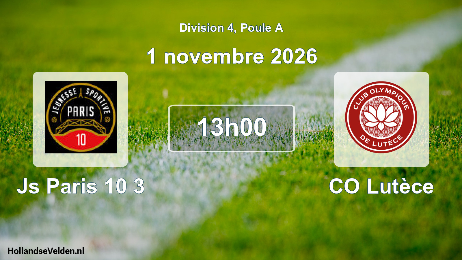 Match programmé: Js Paris 10 3 - CO Lutèce (1 novembre 2026)