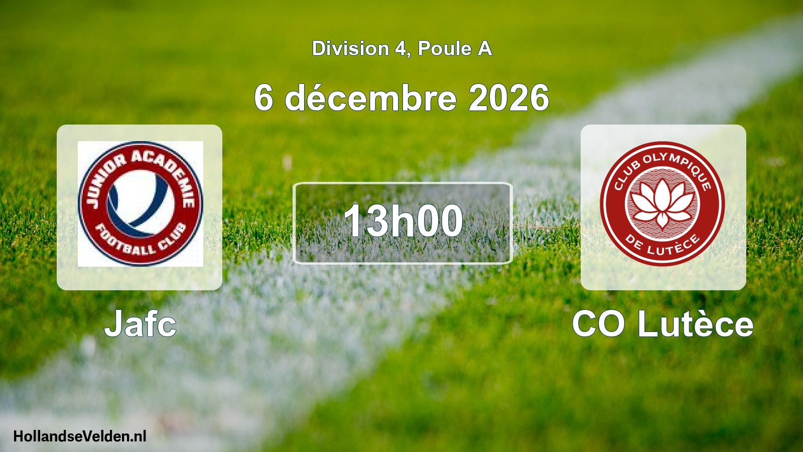 Scheduled Match: Jafc - CO Lutèce (6 December 2026)