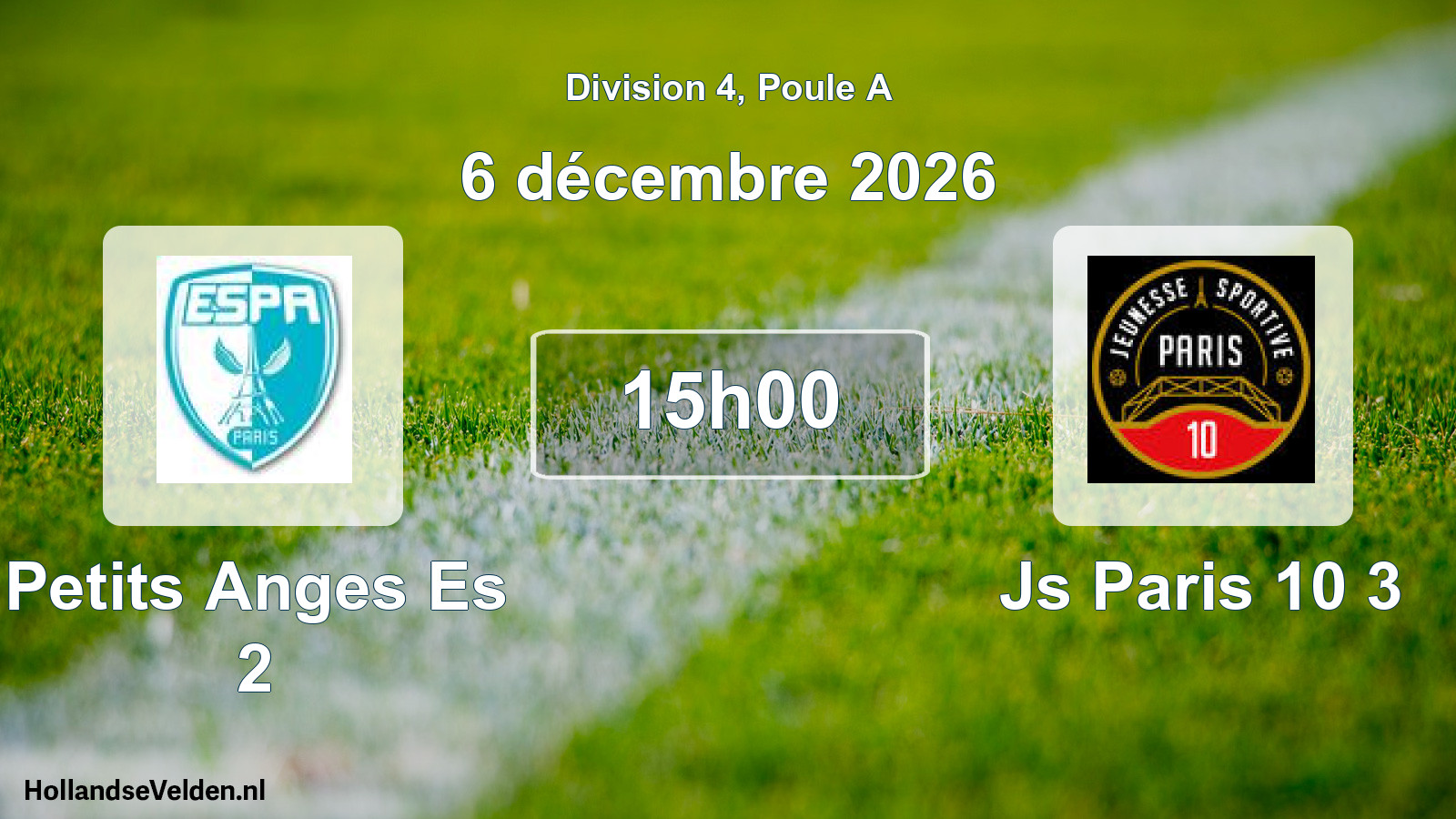 Scheduled Match: Petits Anges Es 2 - Js Paris 10 3 (6 December 2026)