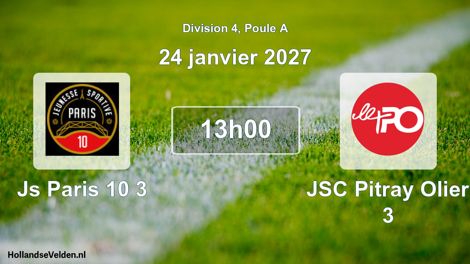 Scheduled Match: Js Paris 10 3 - JSC Pitray Olier 3 (24 January 2027)