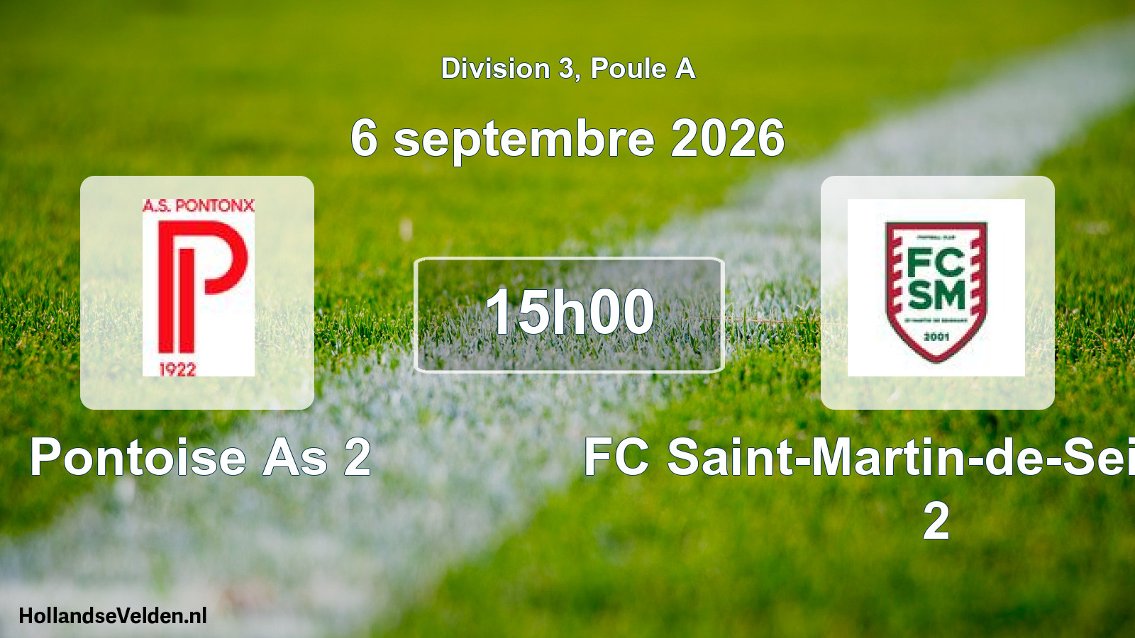 Geplande wedstrijd: Pontoise As 2 - FC Saint-Martin-de-Seignanx 2 (6 september 2026)