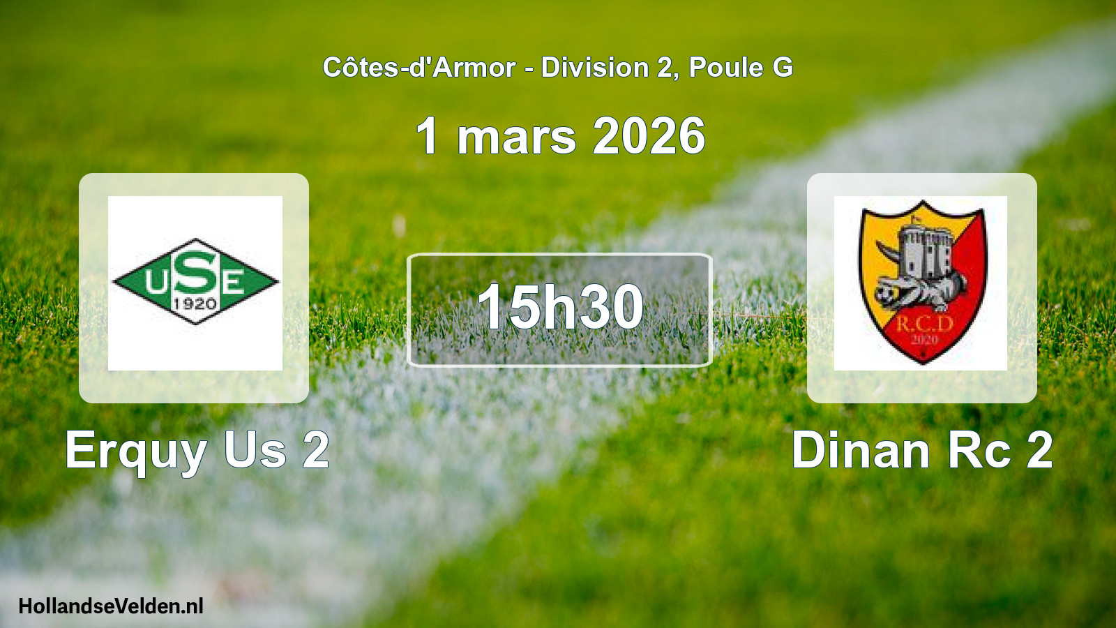 Geplande wedstrijd: Erquy Us 2 - Dinan Rc 2 (1 mars 2026)