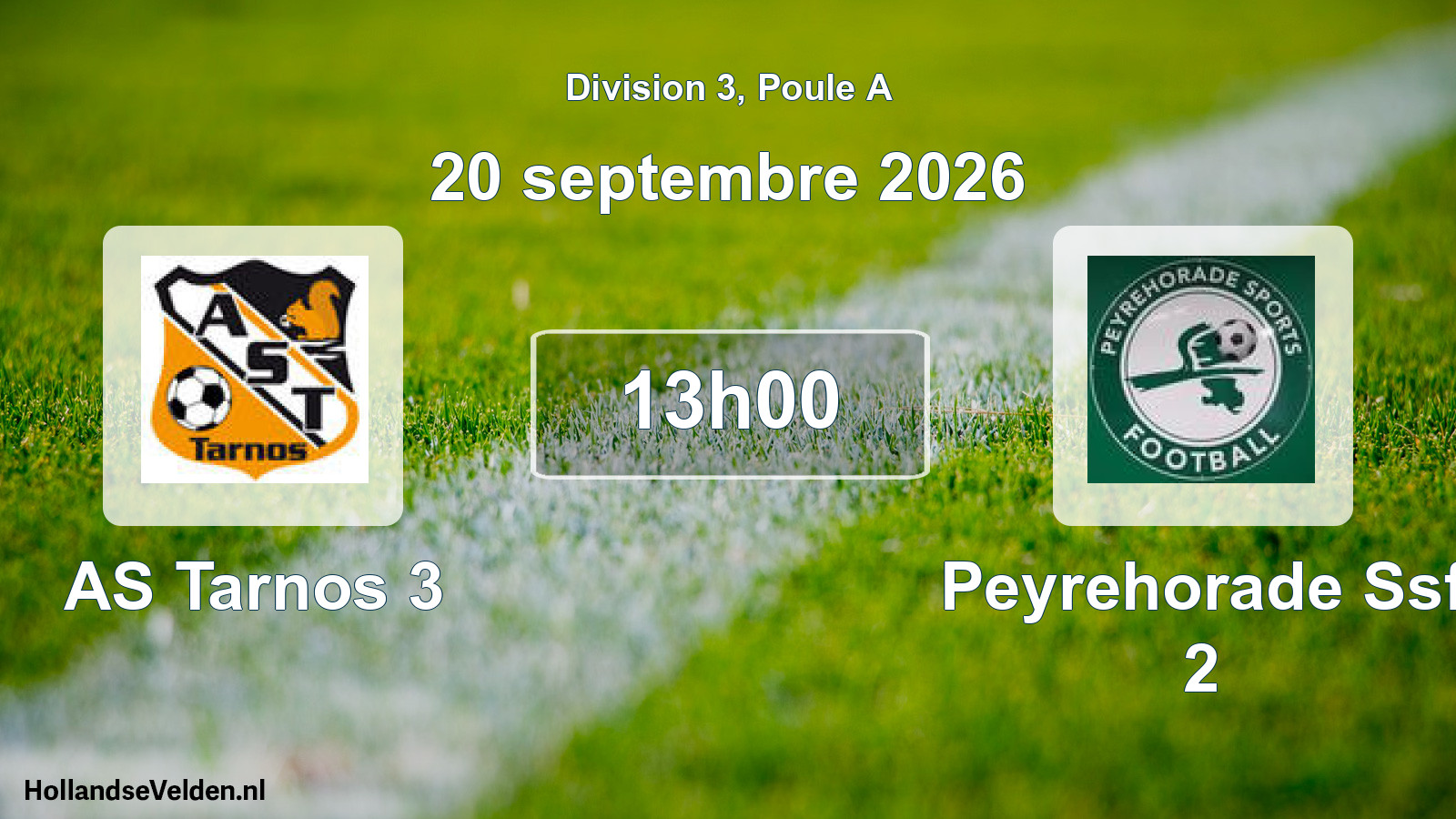 Geplande wedstrijd: AS Tarnos 3 - Peyrehorade Ssf 2 (20 september 2026)