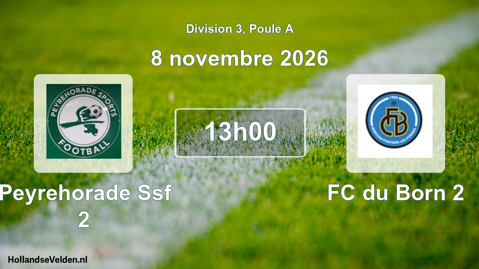 Geplande wedstrijd: Peyrehorade Ssf 2 - FC du Born 2 (8 november 2026)