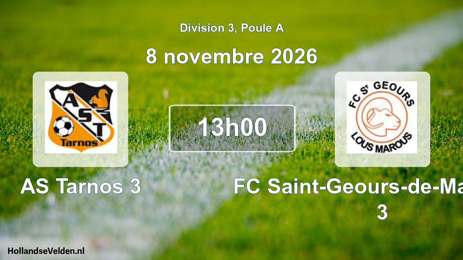 Geplande wedstrijd: AS Tarnos 3 - FC Saint-Geours-de-Maremne 3 (8 november 2026)