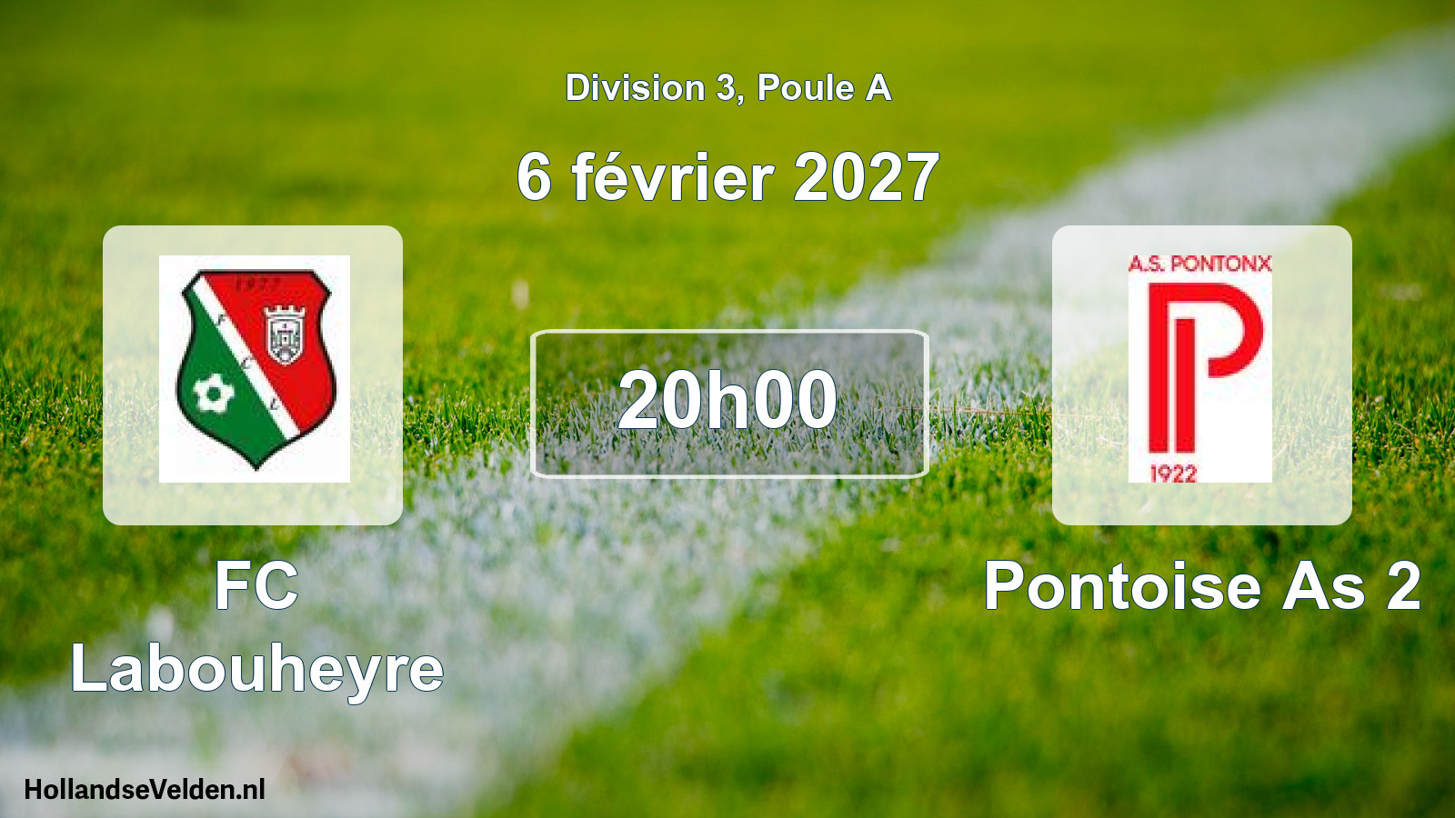 Match programmé: FC Labouheyre - Pontoise As 2 (6 février 2027)