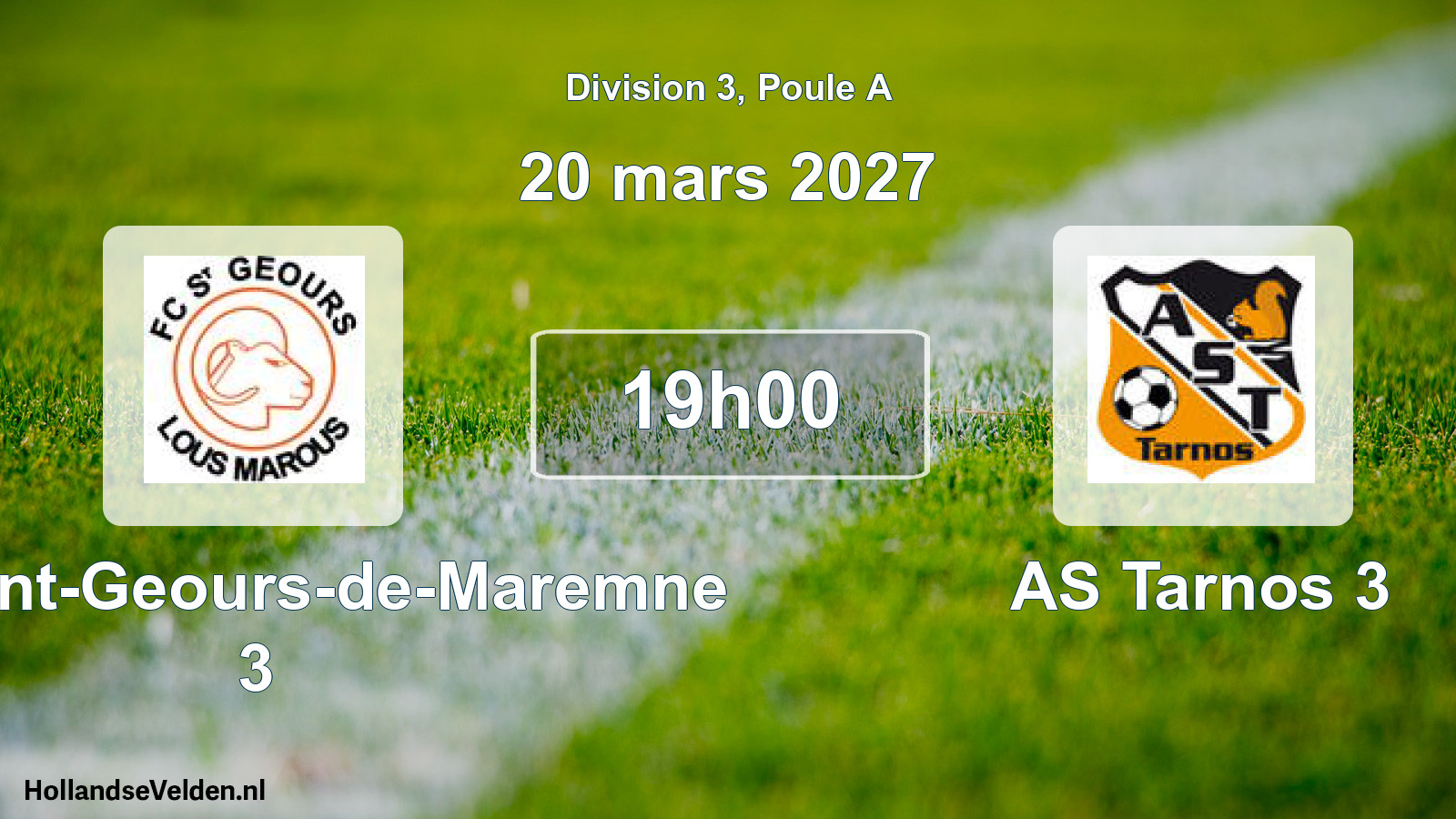 Geplande wedstrijd: FC Saint-Geours-de-Maremne 3 - AS Tarnos 3 (20 maart 2027)