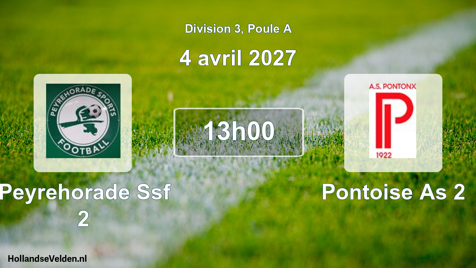 Geplande wedstrijd: Peyrehorade Ssf 2 - Pontoise As 2 (4 april 2027)