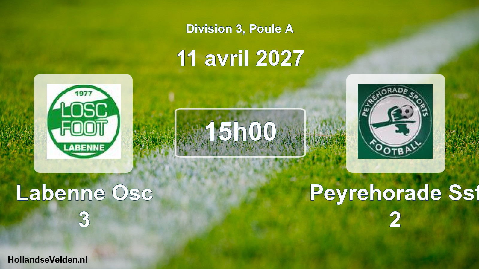 Geplande wedstrijd: Labenne Osc 3 - Peyrehorade Ssf 2 (11 april 2027)