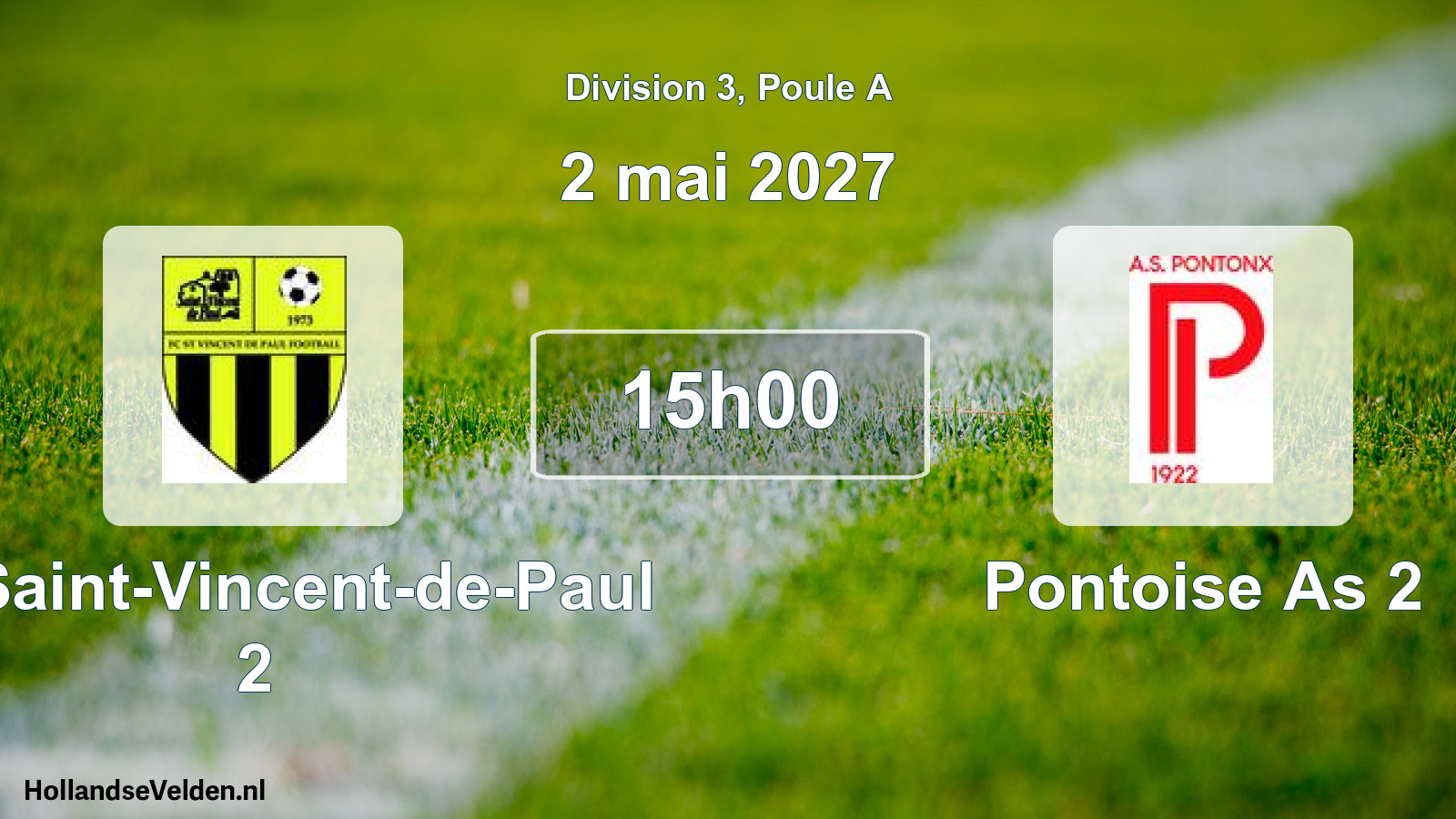 Geplande wedstrijd: FC Saint-Vincent-de-Paul 2 - Pontoise As 2 (2 mei 2027)