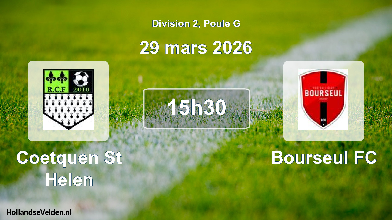 Geplande wedstrijd: Coetquen St Helen - Bourseul FC (29 maart 2026)