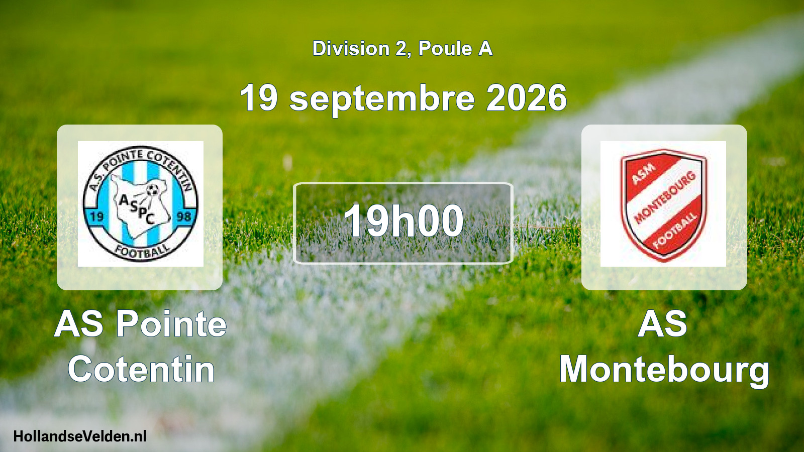 Match programmé: AS Pointe Cotentin - AS Montebourg (19 septembre 2026)
