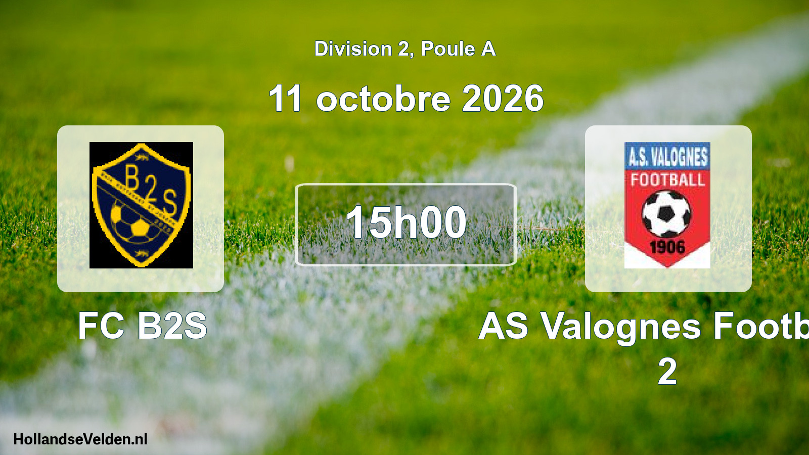 Scheduled Match: FC B2S - AS Valognes Football 2 (11 October 2026)