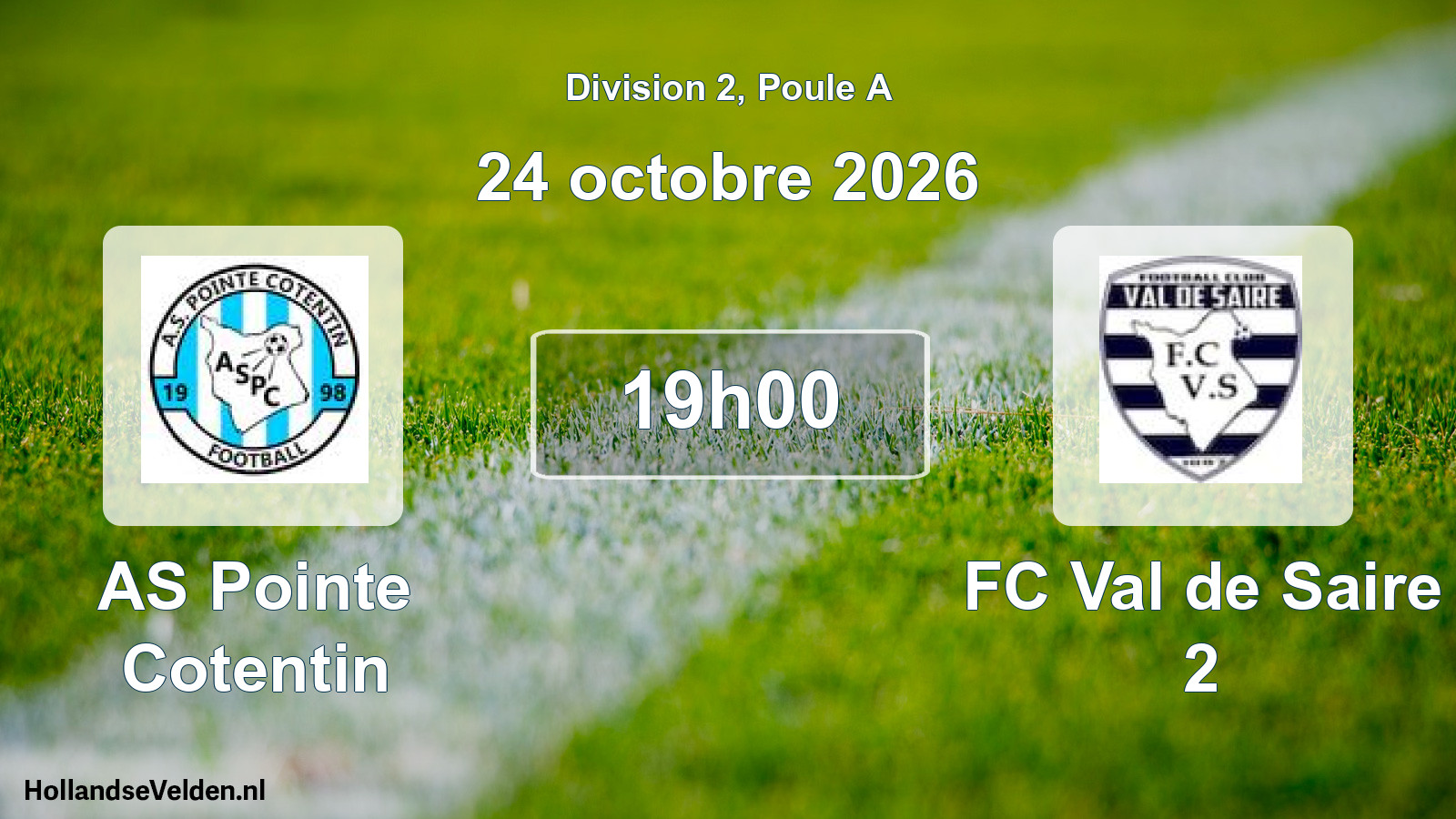 Match programmé: AS Pointe Cotentin - FC Val de Saire 2 (24 octobre 2026)