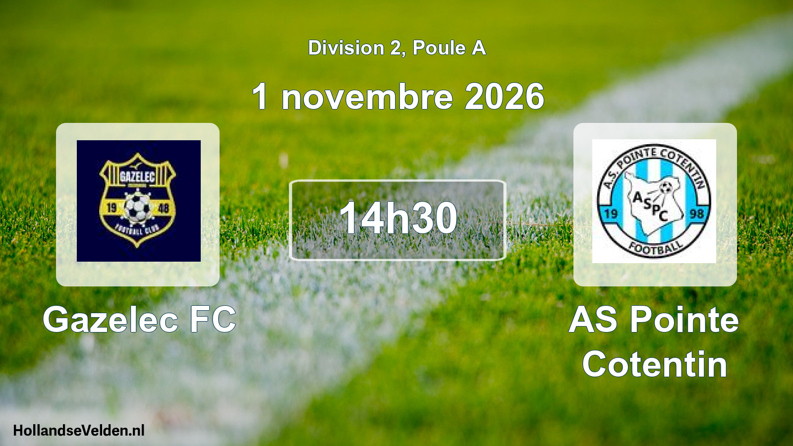 Match programmé: Gazelec FC - AS Pointe Cotentin (1 novembre 2026)