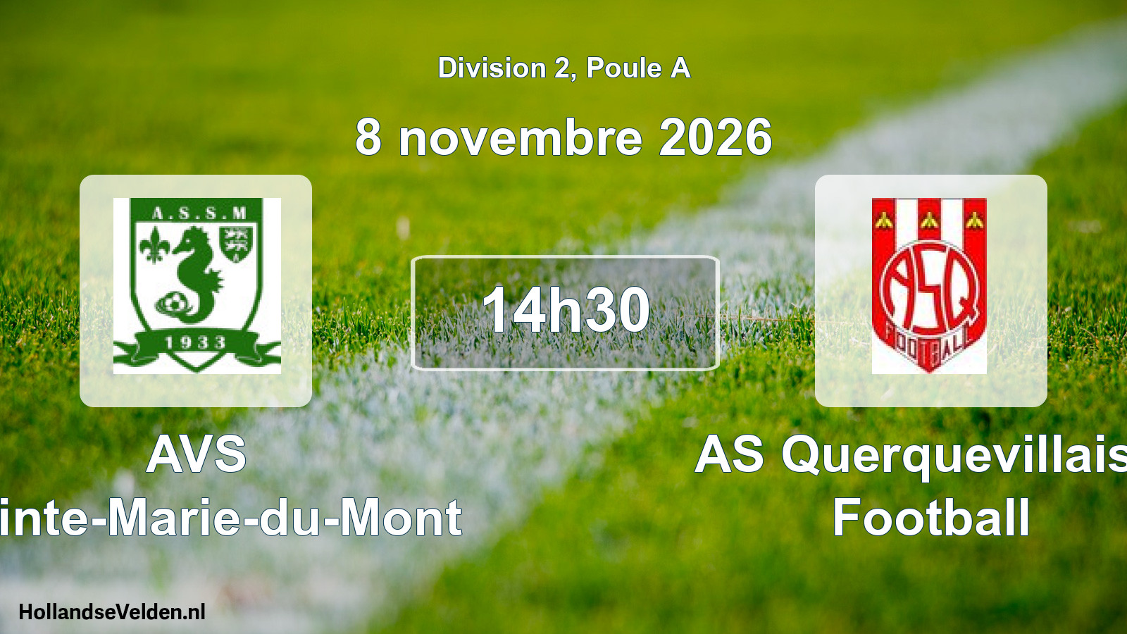Match programmé: AVS Sainte-Marie-du-Mont - AS Querquevillaise Football (8 novembre 2026)