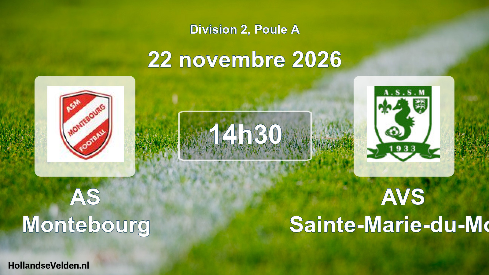 Match programmé: AS Montebourg - AVS Sainte-Marie-du-Mont (22 novembre 2026)