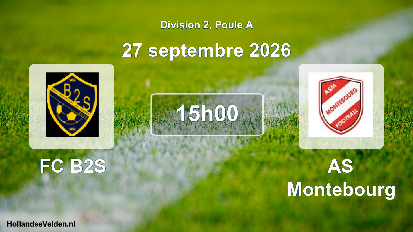 Match programmé: FC B2S - AS Montebourg (27 septembre 2026)