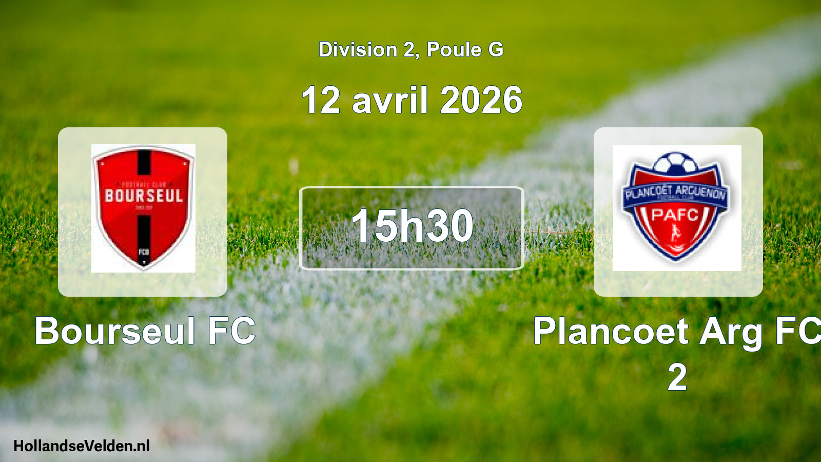 Geplande wedstrijd: Bourseul FC - Plancoet Arg FC 2 (12 april 2026)