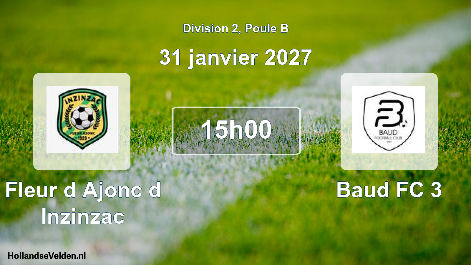 Match programmé: Fleur d Ajonc d Inzinzac - Baud FC 3 (31 janvier 2027)