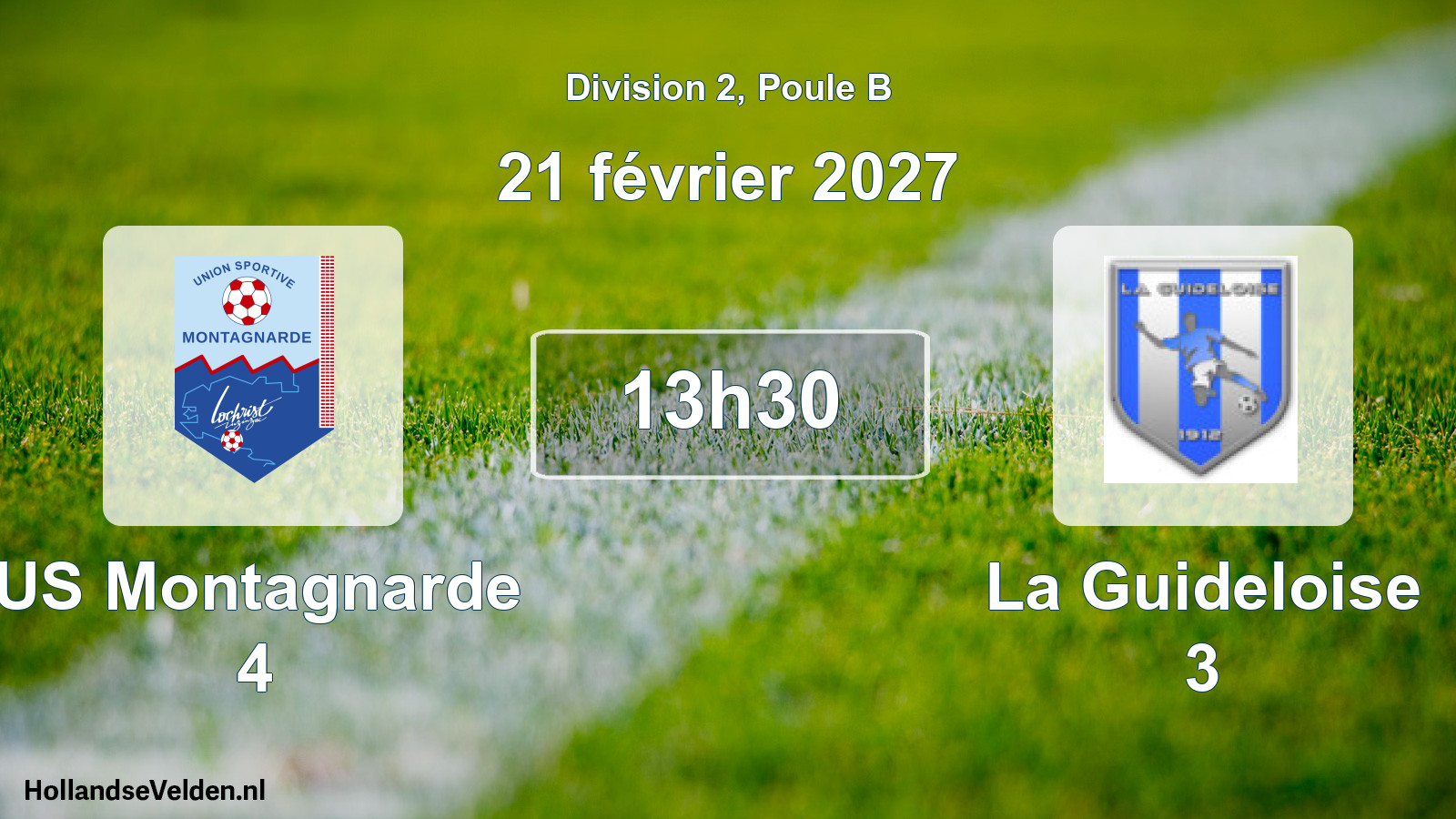 Match programmé: US Montagnarde 4 - La Guideloise 3 (21 février 2027)