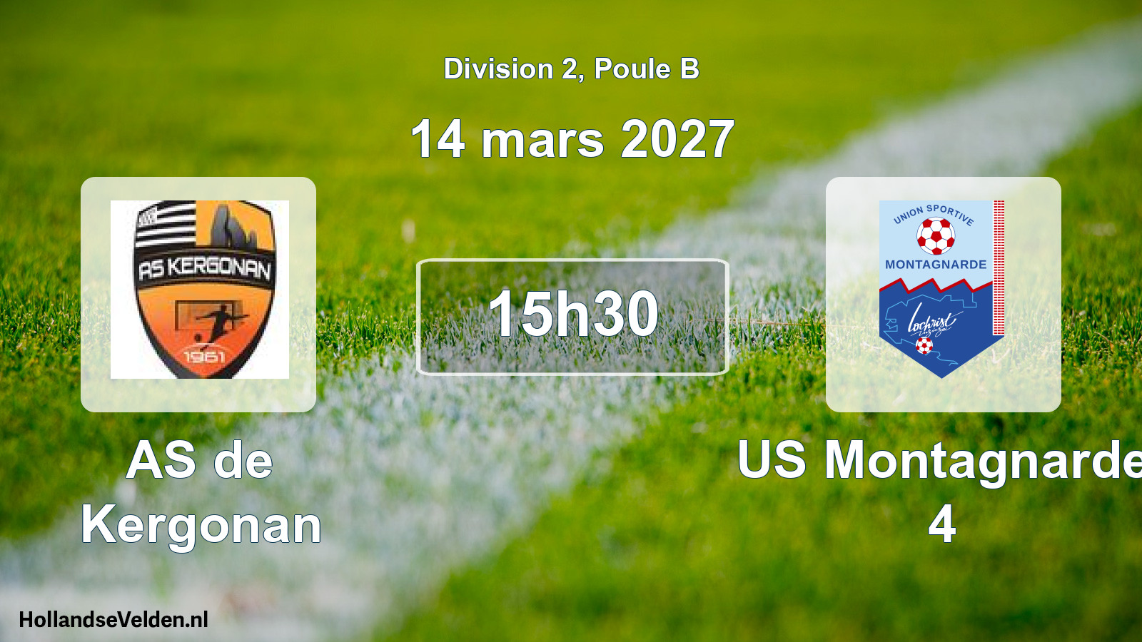 Match programmé: AS de Kergonan - US Montagnarde 4 (14 mars 2027)