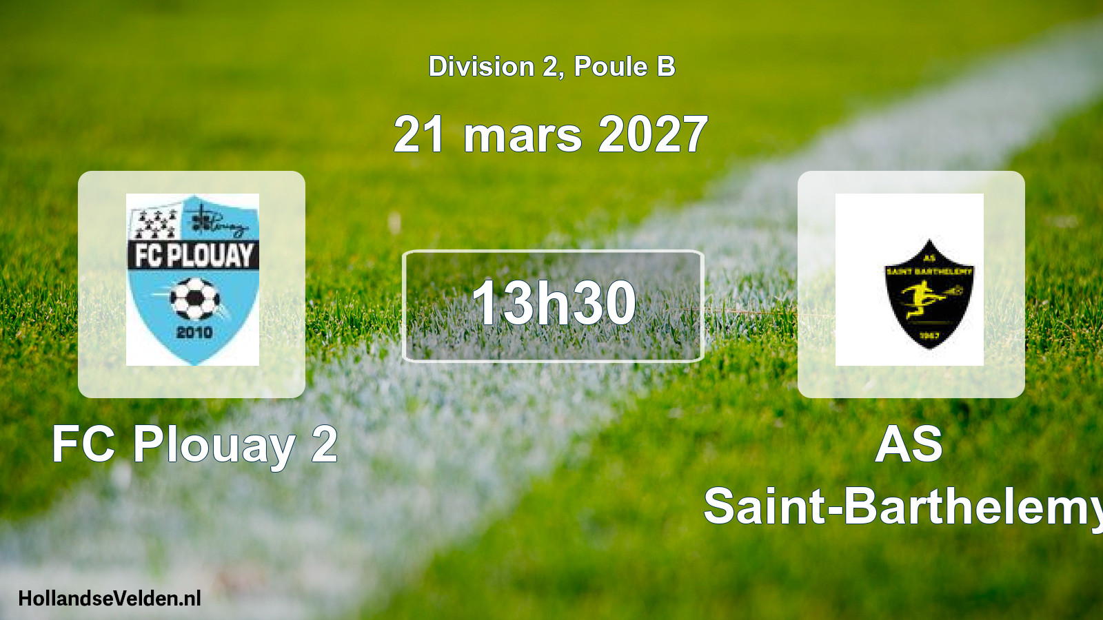 Match programmé: FC Plouay 2 - AS Saint-Barthelemy (21 mars 2027)