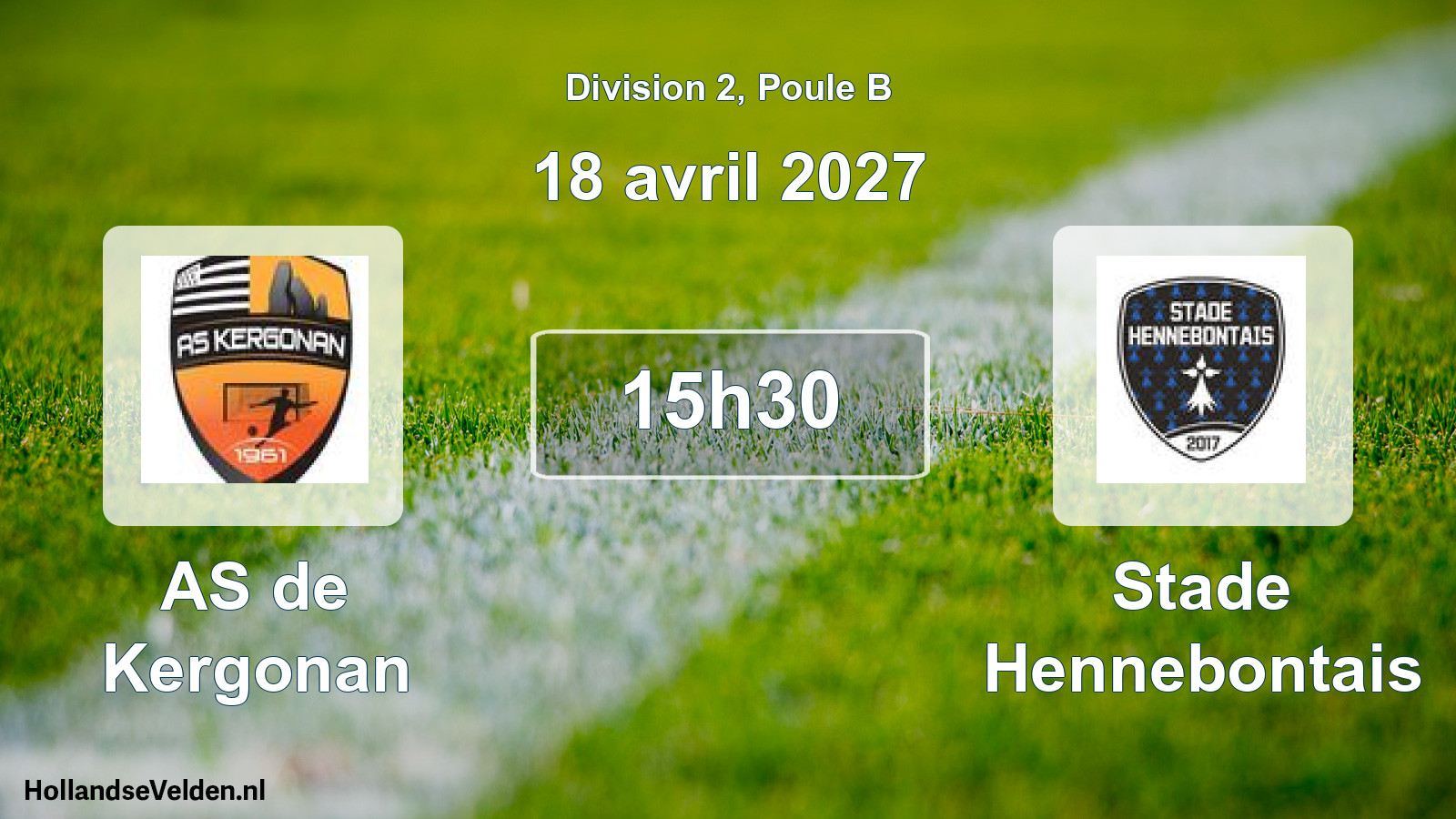 Match programmé: AS de Kergonan - Stade Hennebontais (18 avril 2027)