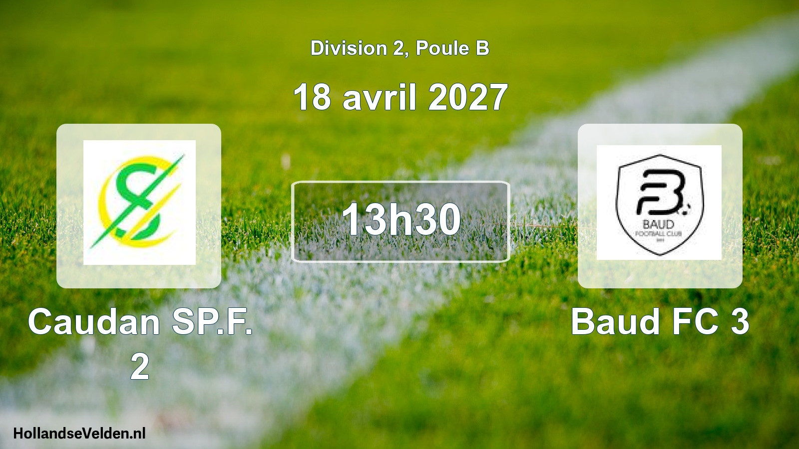 Match programmé: Caudan SP.F. 2 - Baud FC 3 (18 avril 2027)
