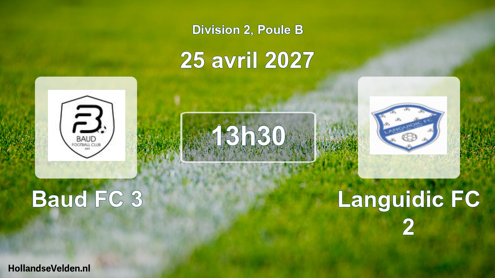 Match programmé: Baud FC 3 - Languidic FC 2 (25 avril 2027)