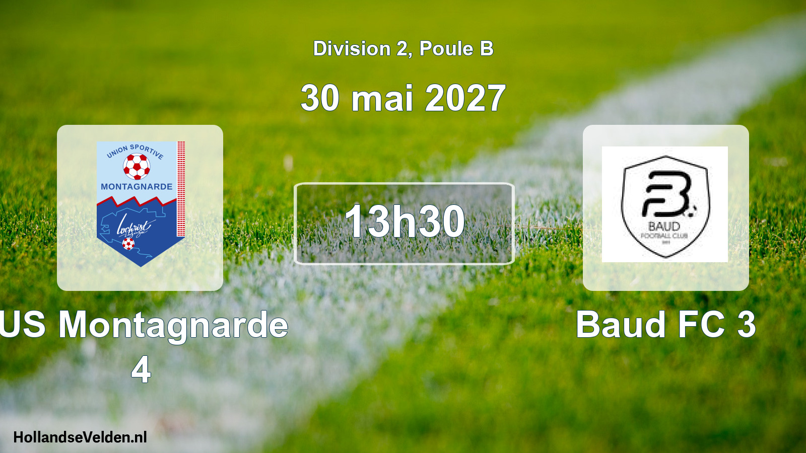 Match programmé: US Montagnarde 4 - Baud FC 3 (30 mai 2027)
