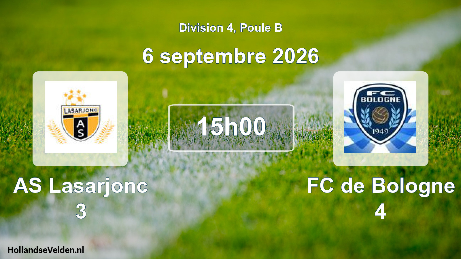 Match programmé: AS Lasarjonc 3 - FC de Bologne 4 (6 septembre 2026)
