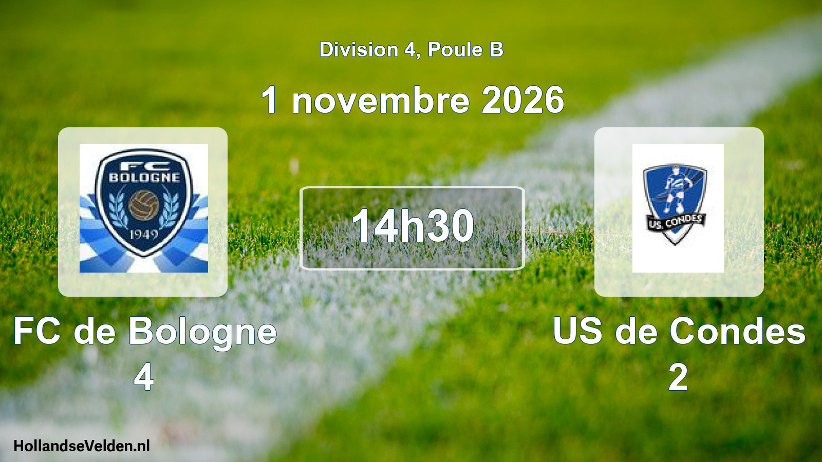 Match programmé: FC de Bologne 4 - US de Condes 2 (1 novembre 2026)