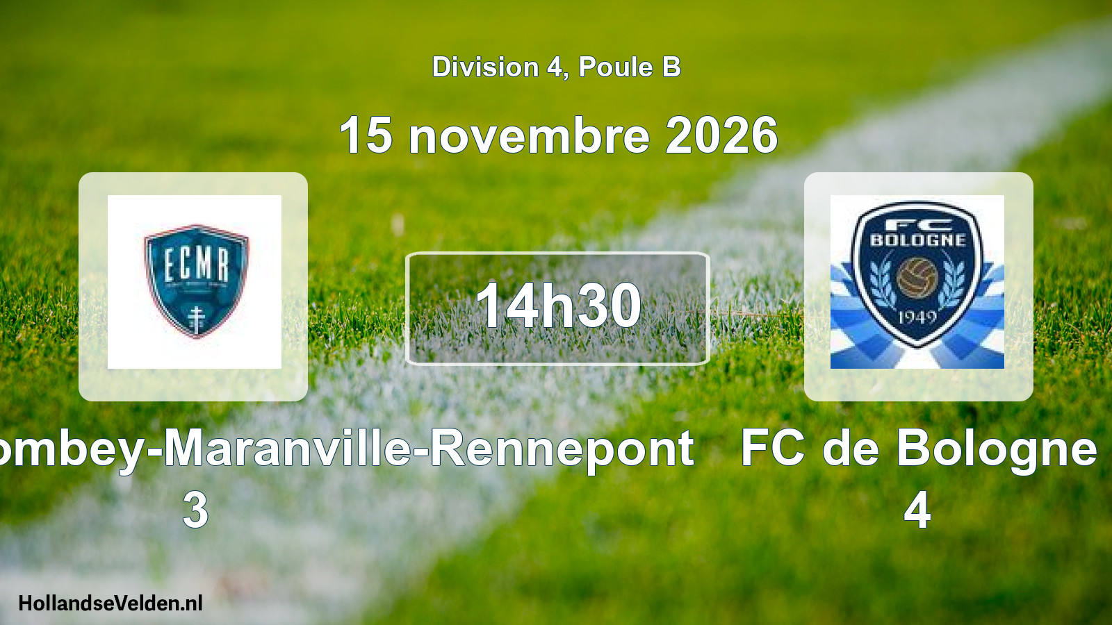 Match programmé: Entente Colombey-Maranville-Rennepont 3 - FC de Bologne 4 (15 novembre 2026)