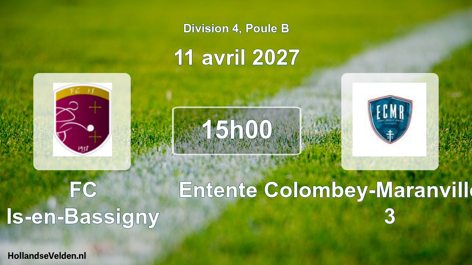 Match programmé: FC Is-en-Bassigny - Entente Colombey-Maranville-Rennepont 3 (11 avril 2027)