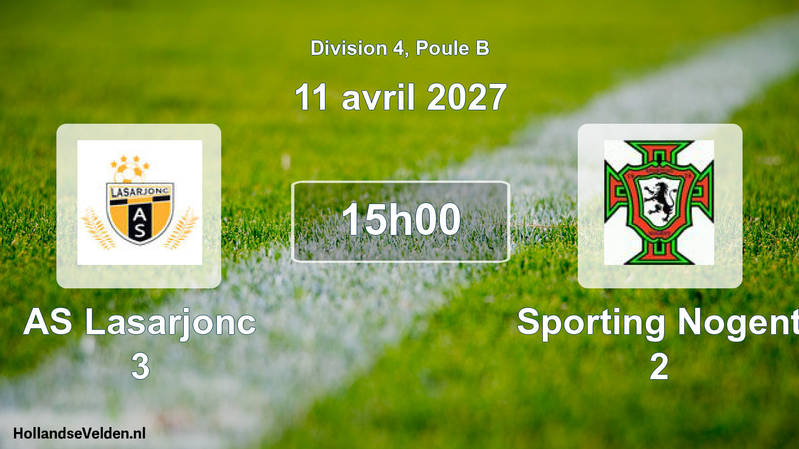Match programmé: AS Lasarjonc 3 - Sporting Nogent 2 (11 avril 2027)