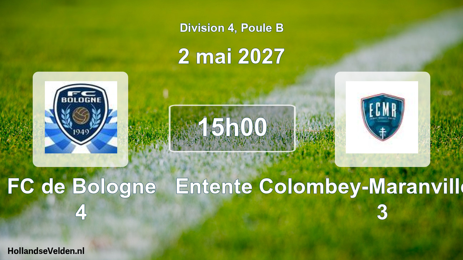 Geplande wedstrijd: FC de Bologne 4 - Entente Colombey-Maranville-Rennepont 3 (2 mei 2027)