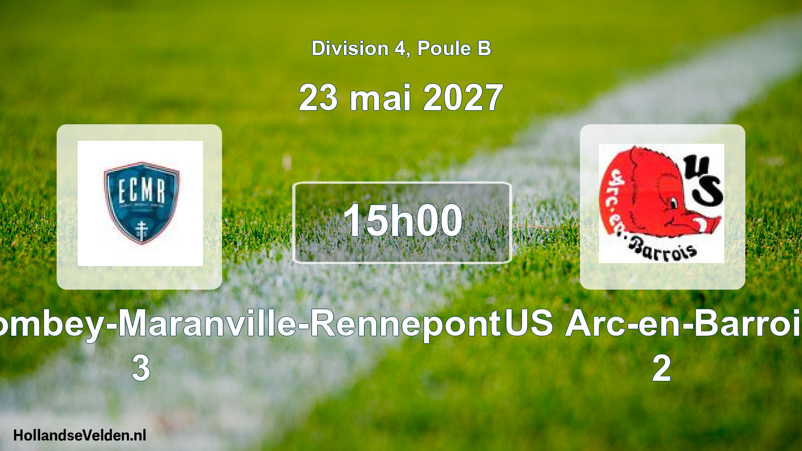 Geplande wedstrijd: Entente Colombey-Maranville-Rennepont 3 - US Arc-en-Barrois 2 (23 mei 2027)