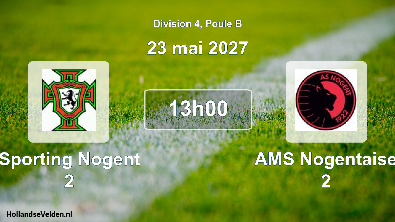 Match programmé: Sporting Nogent 2 - AMS Nogentaise 2 (23 mai 2027)