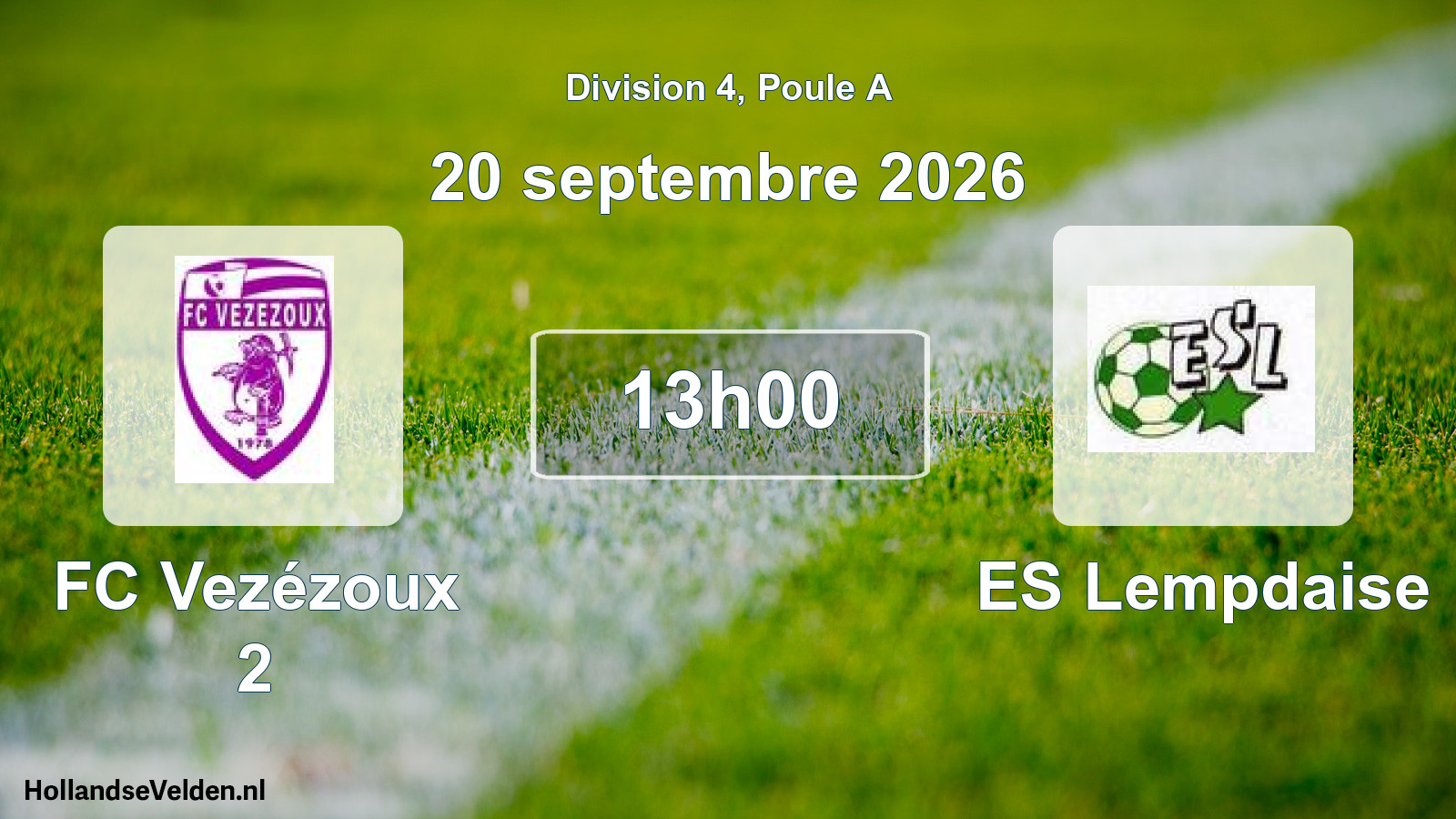 Match programmé: FC Vezézoux 2 - ES Lempdaise (20 septembre 2026)