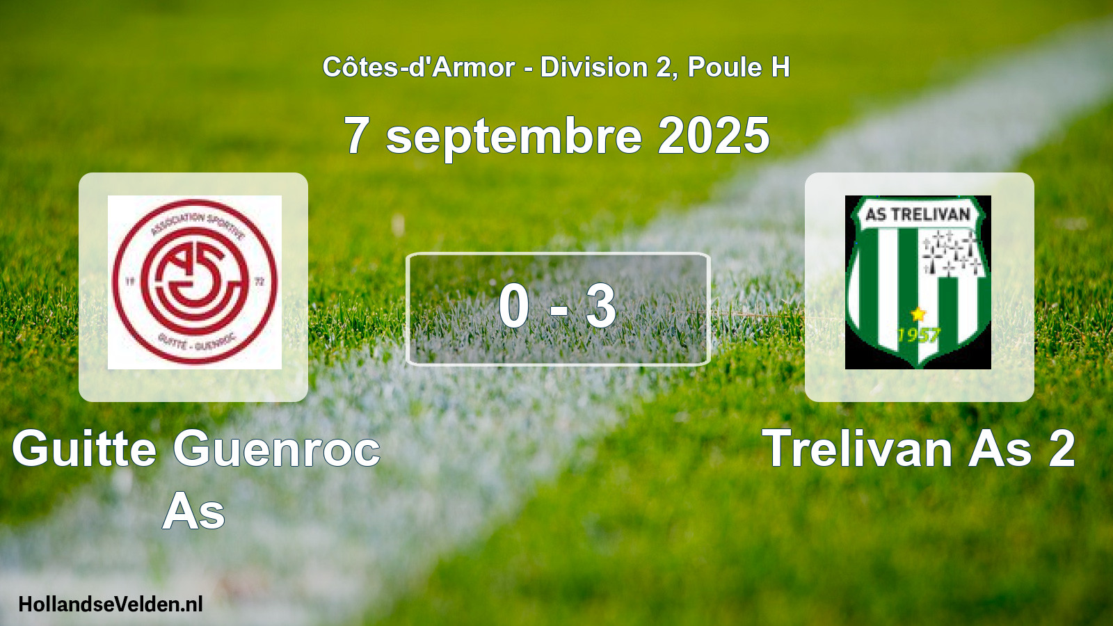Total number of matches played: Guitte Guenroc As - Trelivan As 2 0 - 3 (7 September 2025)