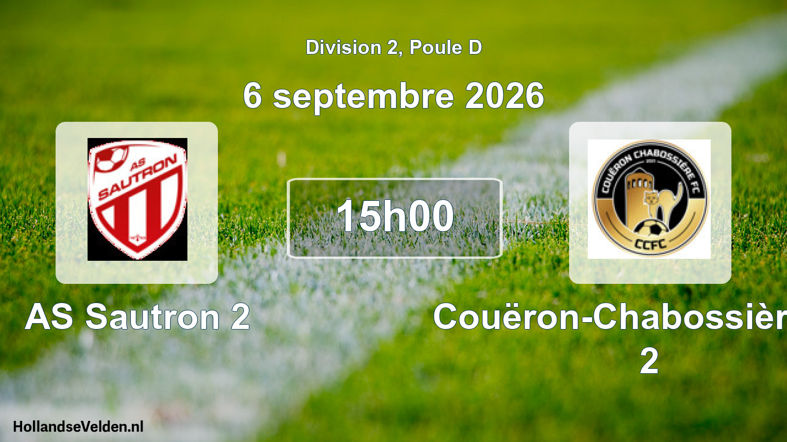 Geplande wedstrijd: AS Sautron 2 - Couëron-Chabossière FC 2 (6 september 2026)