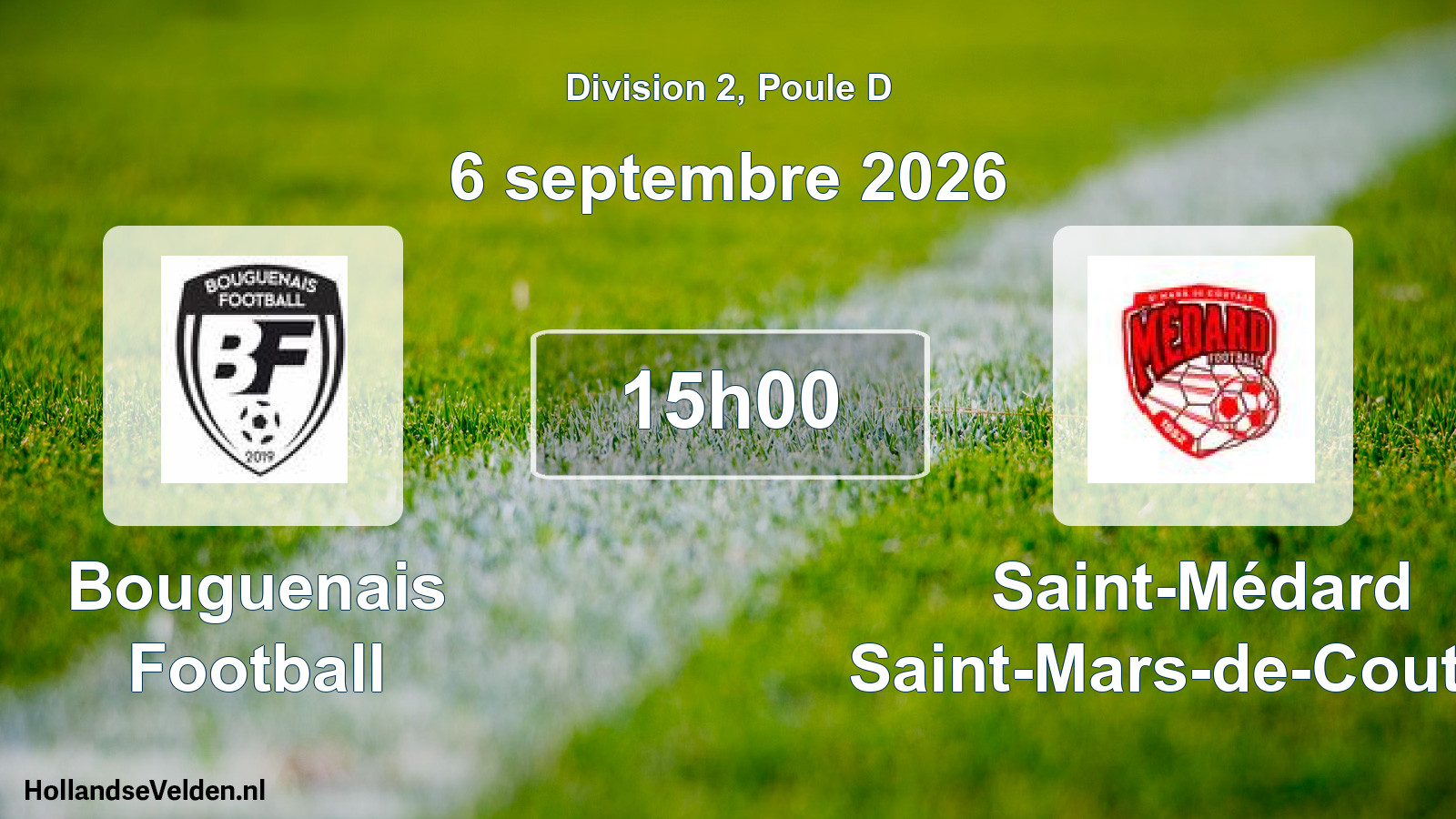 Scheduled Match: Bouguenais Football - Saint-Médard Saint-Mars-de-Coutais (6 September 2026)