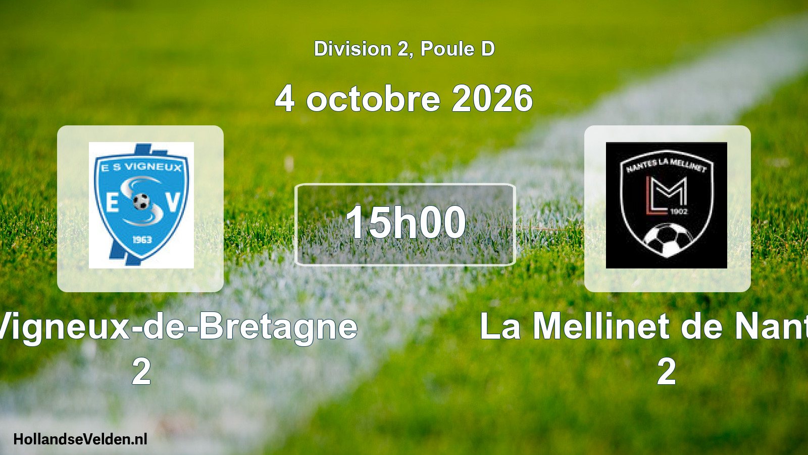 Scheduled Match: ES Vigneux-de-Bretagne 2 - La Mellinet de Nantes 2 (4 October 2026)