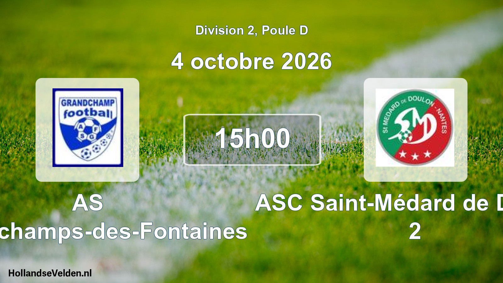 Scheduled Match: AS Grandchamps-des-Fontaines - ASC Saint-Médard de Doulon 2 (4 October 2026)