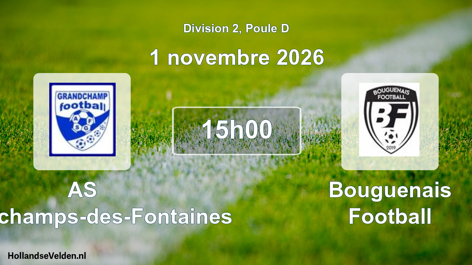 Scheduled Match: AS Grandchamps-des-Fontaines - Bouguenais Football (1 November 2026)