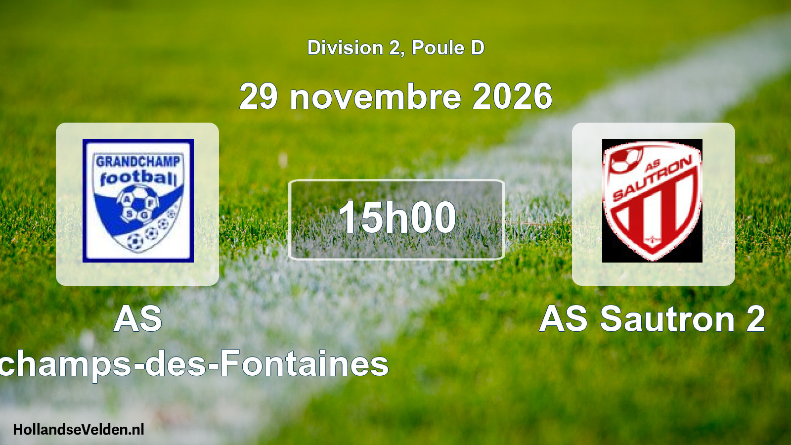Match programmé: AS Grandchamps-des-Fontaines - AS Sautron 2 (29 novembre 2026)