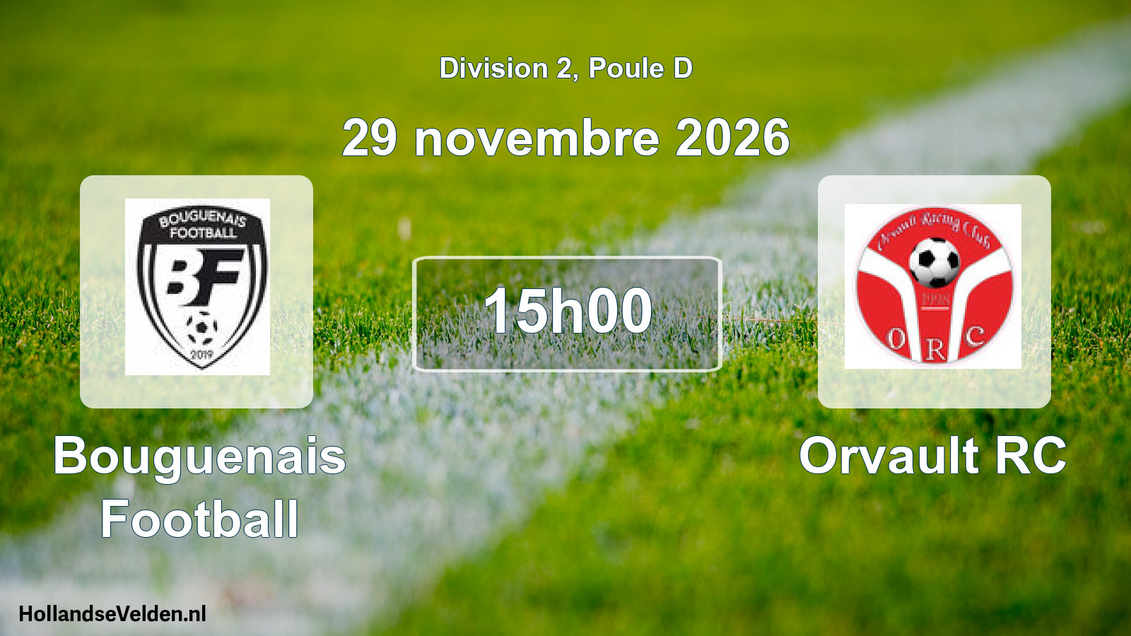 Match programmé: Bouguenais Football - Orvault RC (29 novembre 2026)