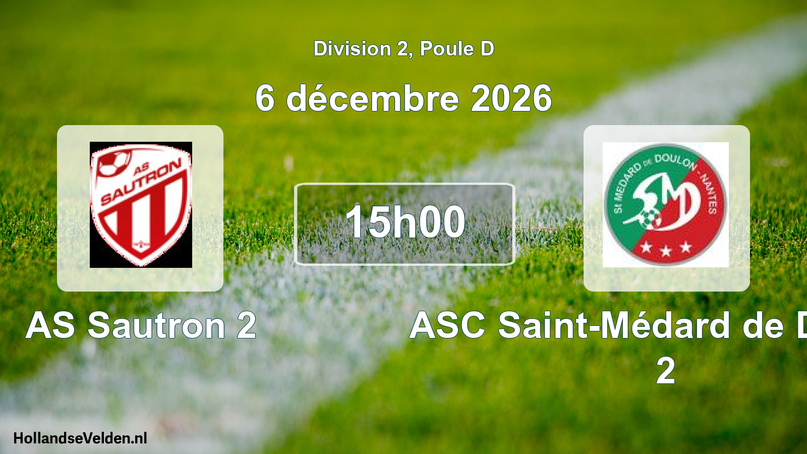 Scheduled Match: AS Sautron 2 - ASC Saint-Médard de Doulon 2 (6 December 2026)